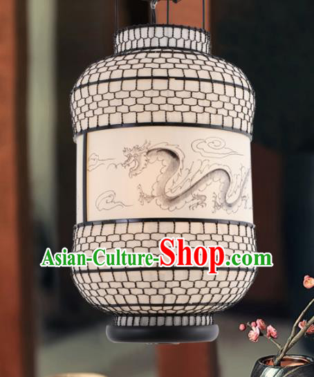 Chinese Traditional Iron Hanging Lantern Handmade Printing Dragon Lamp Palace Lanterns