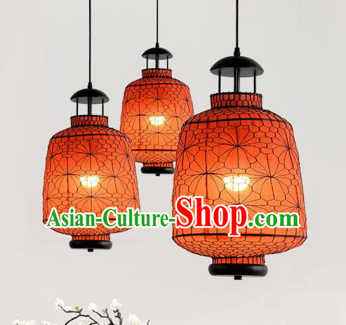 Chinese Traditional Iron Orange Hanging Lantern Handmade Lamp Palace Lanterns