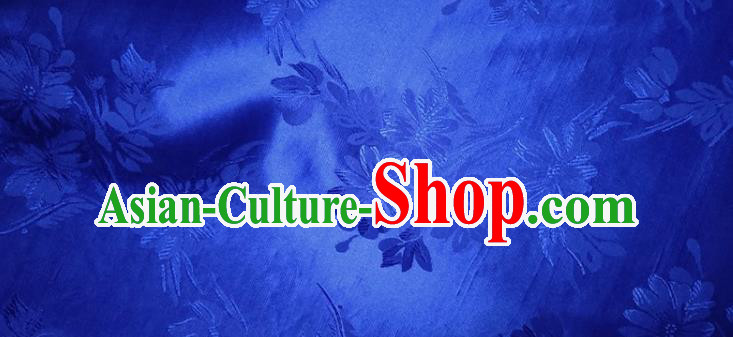 Chinese Traditional Royalblue Silk Fabric Mulberry Silk Fabric Hanfu Dress Material