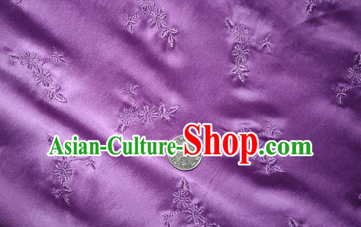 Chinese Traditional Jacquard Purple Silk Fabric Mulberry Silk Fabric Hanfu Dress Material