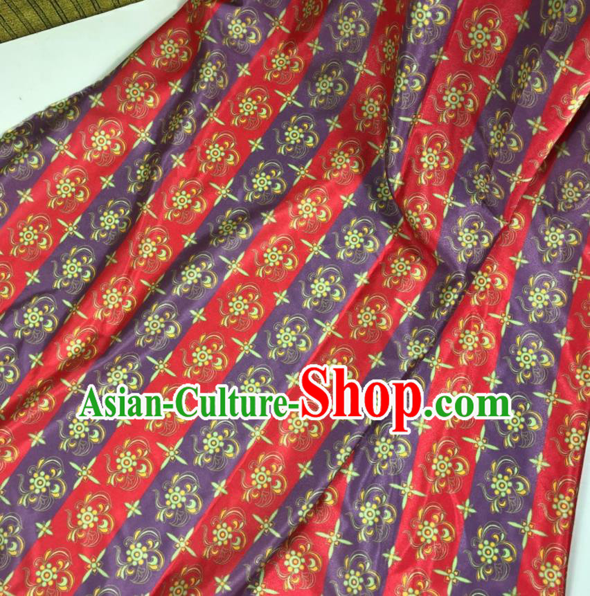 Chinese Traditional Pattern Red Brocade Hanfu Fabric Silk Fabric Hanfu Dress Material