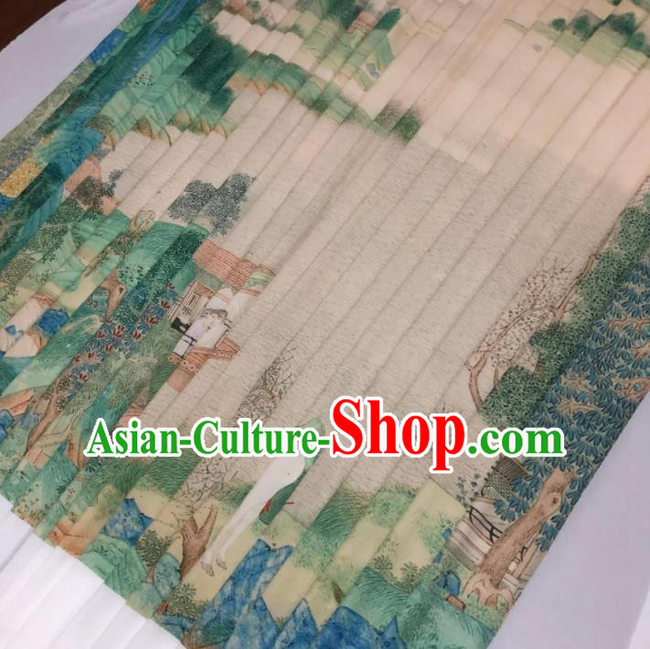 Chinese Traditional Classical Pattern Flax Fabric Silk Fabric Hanfu Dress Material