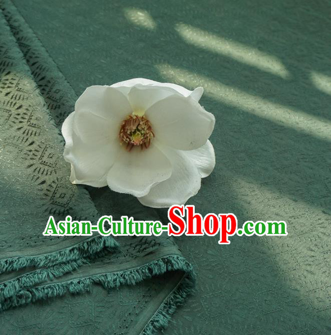Chinese Traditional Classical Pattern Atrovirens Cotton Fabric Imitation Silk Fabric Hanfu Dress Material