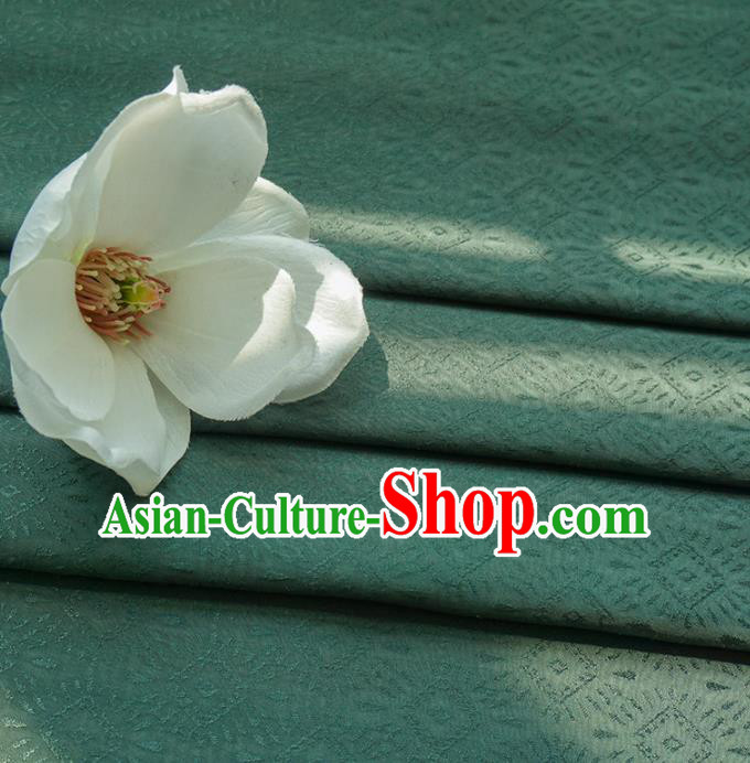 Chinese Traditional Classical Pattern Atrovirens Cotton Fabric Imitation Silk Fabric Hanfu Dress Material