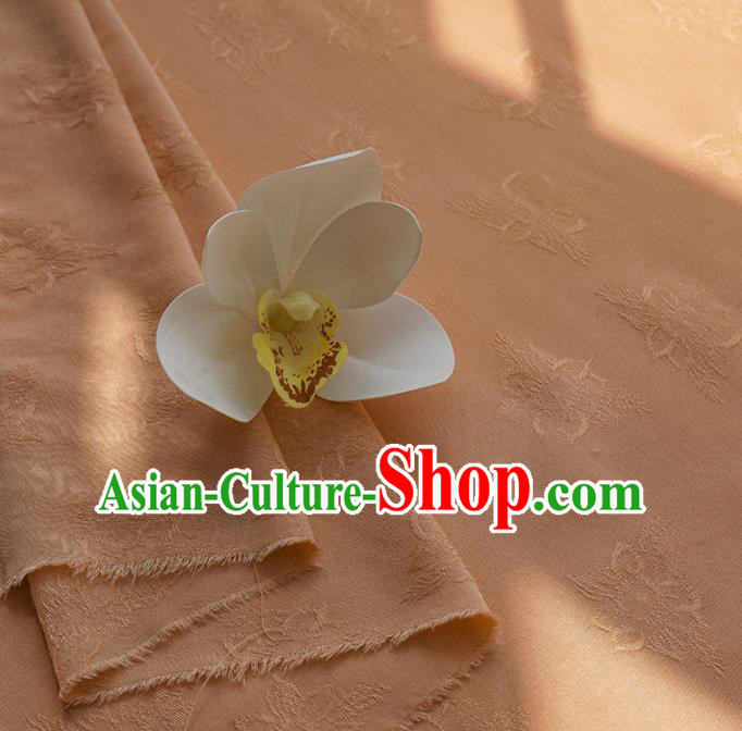 Chinese Traditional Classical Pattern Orange Cotton Fabric Imitation Silk Fabric Hanfu Dress Material