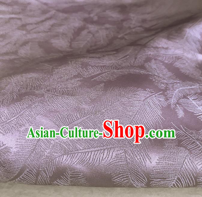 Chinese Traditional Feathers Pattern Deep Pink Silk Fabric Hanfu Brocade Material