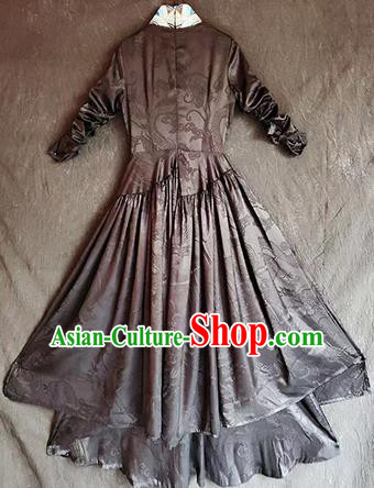 Chinese Traditional National Embroidered Black Qipao Dress Tang Suit Cheongsam Costume for Women