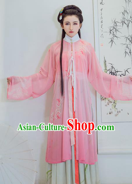 Chinese Ancient Rich Lady Embroidered Blouse and Skirt Traditional Ming Dynasty Nobility Female Costumes for Women