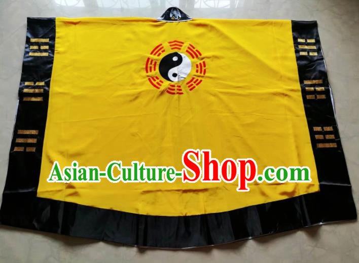 Chinese National Taoist Yellow Priest Frock Cassock Traditional Taoism Rites Costume for Men