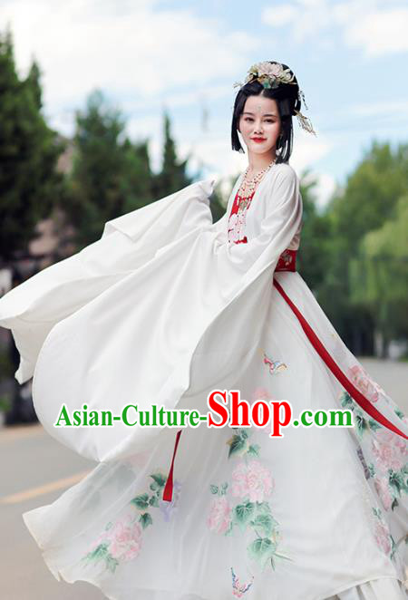 Traditional Chinese Jin Dynasty Imperial Consort Hanfu Dress Ancient Palace Lady Goddess Costumes for Women