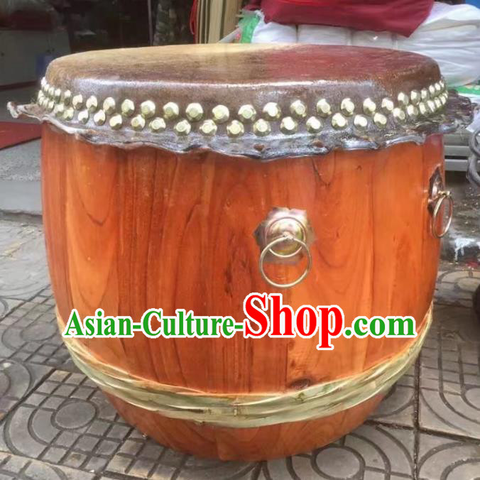 Chinese Lion Dance Wood Cowhide Drum Traditional Lion Dance Musical lnstruments Drum