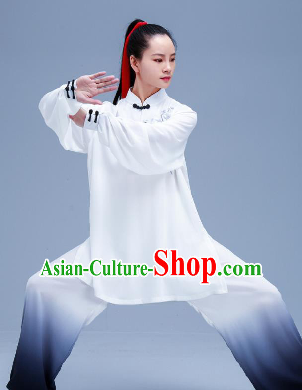 Chinese Traditional Kung Fu White Outfits Martial Arts Competition Costumes for Women
