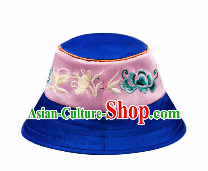 Chinese Traditional Hanfu Embroidered Hat National Bucket Hat for Women