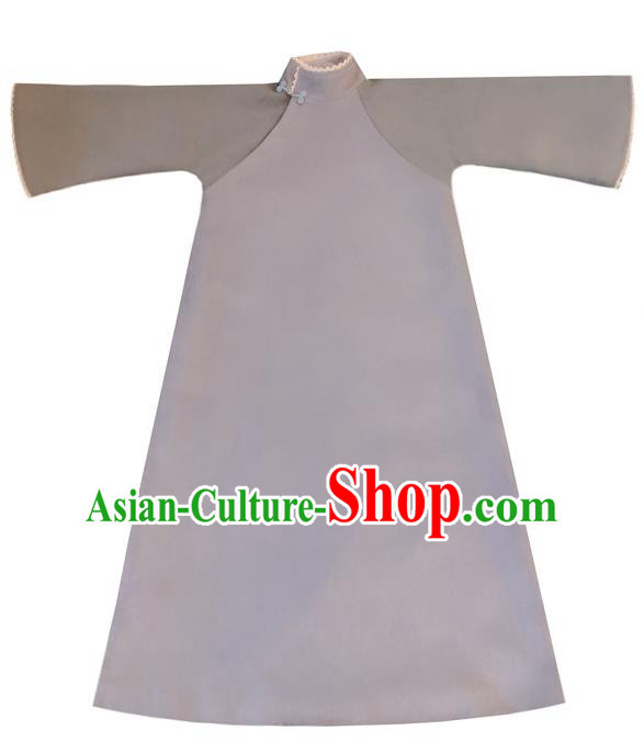 Chinese Traditional Grey Woolen Qipao Dress National Tang Suit Cheongsam Costumes for Women