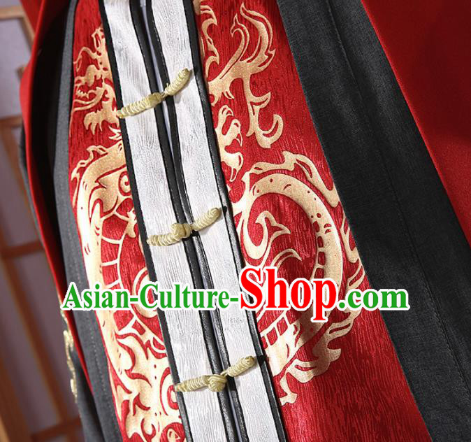 Chinese Traditional Embroidered Clothing Tang Suit Cosplay Costumes for Men