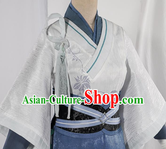Chinese Traditional Cosplay White Hanfu Dress Ancient Swordsman Costumes for Women