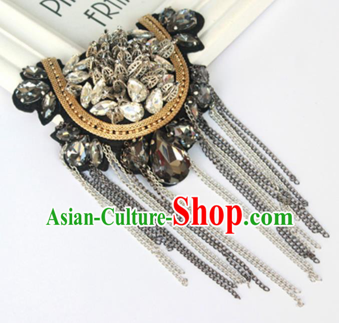 Top Cosplay Shoulder Board Compere Tassel Crystal Shoulder Knot