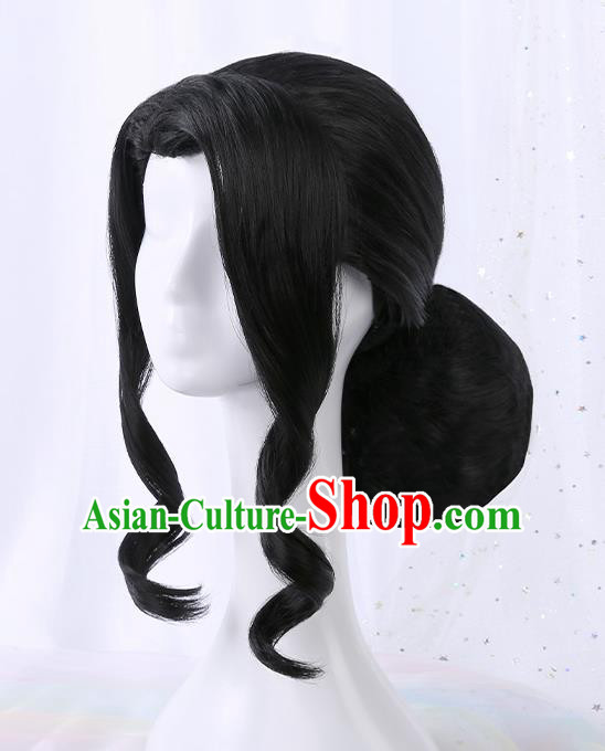 Chinese Traditional Cosplay Geisha Black Wigs Ancient Courtesan Wig Sheath for Women