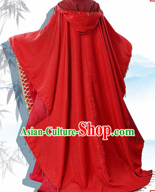 Japanese Traditional Cosplay Royal Highness Red Clothing Ancient Swordsman Costumes for Men