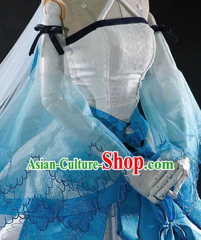 Chinese Traditional Cosplay Goddess White Dress Ancient Swordswoman Costumes for Women