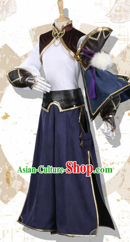 Chinese Traditional Cosplay Kawaler Clothing Ancient Swordsman Costumes for Men