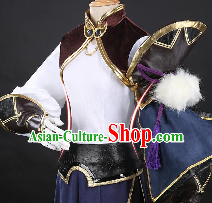 Chinese Traditional Cosplay Kawaler Clothing Ancient Swordsman Costumes for Men