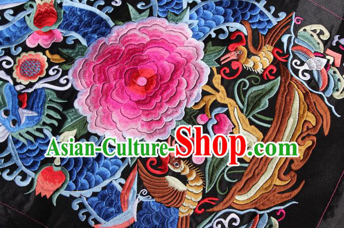 Chinese Traditional Embroidered Phoenix Peony Patch Embroidery Dress Applique Craft Embroidering Accessories