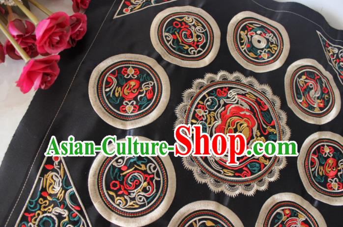 Chinese Traditional Embroidered Black Applique Embroidery Patch Embroidery Craft Accessories