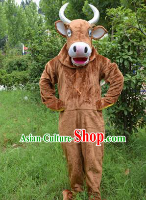 Cosplay Zodiac Cow Traditional Chinese New Year Stage Performance Costume Complete Set