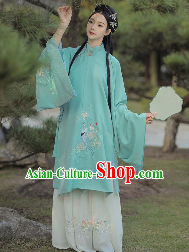 Traditional Chinese Ming Dynasty Royal Infanta Green Hanfu Dress Ancient Nobility Lady Historical Costumes for Women