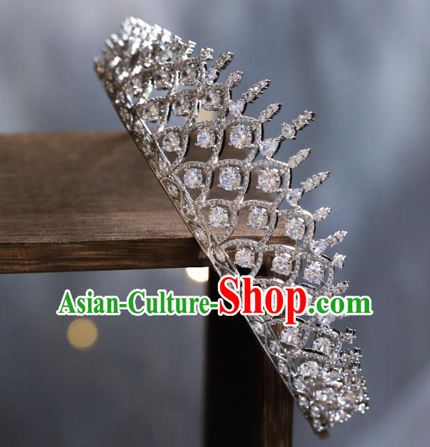 Top Grade Baroque Zircon Royal Crown Wedding Queen Hair Accessories for Women