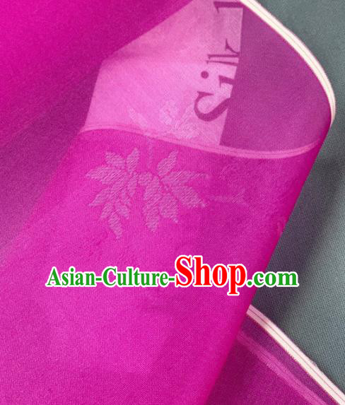 Chinese Traditional Classical Orchid Pattern Design Rosy Silk Fabric Asian Hanfu Material