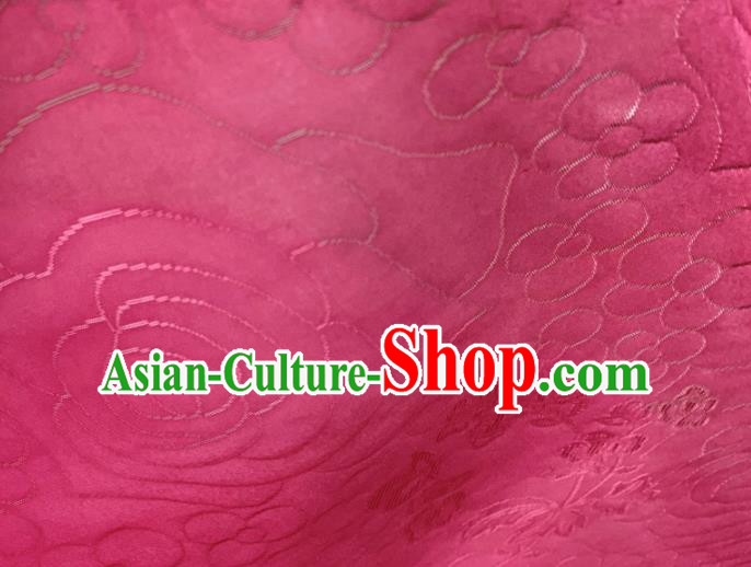 Chinese Traditional Classical Roses Pattern Design Peach Pink Silk Fabric Asian Hanfu Material