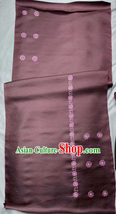 Chinese Classical Embroidered Pattern Design Purple Silk Fabric Asian Traditional Hanfu Brocade Material