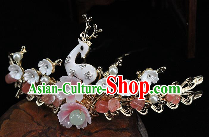 Traditional Chinese Handmade Deer Hairpins Headdress Ancient Hanfu Hair Accessories for Women