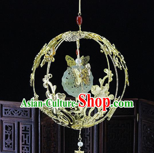Traditional Chinese Wedding Jade Portable Lantern Handmade Bride Accessories for Women
