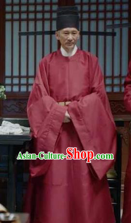 Chinese Ancient Drama Royal Nirvana Grand Tutor Lu Shiyu Replica Costumes and Headdress Complete Set