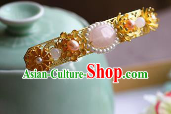 Traditional Chinese Palace Golden Hairpin Headdress Ancient Court Hair Accessories for Women