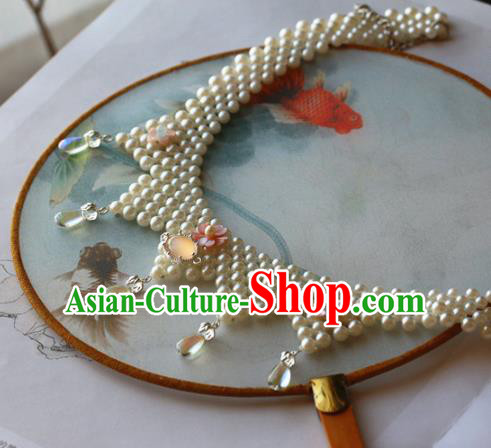 Traditional Chinese Handmade Necklace Ancient Hanfu Pearls Necklet Accessories for Women