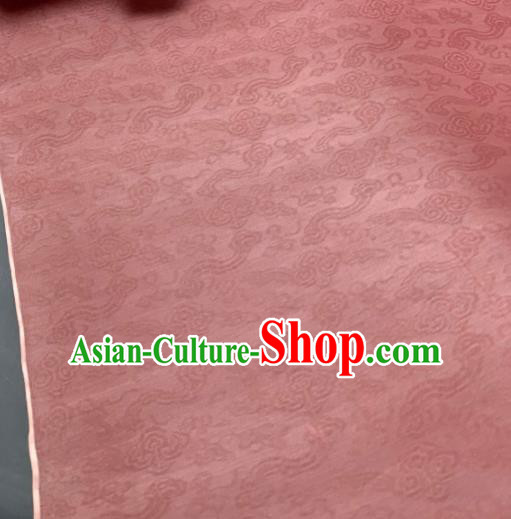 Chinese Traditional Classical Clouds Pattern Design Peach Pink Silk Fabric Asian Hanfu Material