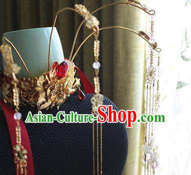 Traditional Chinese Wedding Phoenix Coronet Hairpin Headdress Ancient Court Queen Hair Accessories for Women