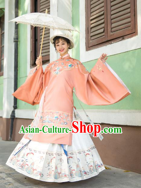 Chinese Traditional Ming Dynasty Blouse and Skirt Ancient Royal Infanta Historical Costumes for Women