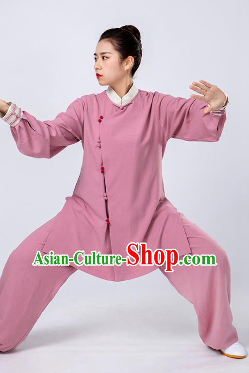 Top Tai Chi Kung Fu Lilac Outfits Chinese Traditional Martial Arts Competition Costumes for Women