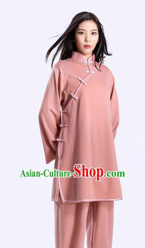 Top Tai Chi Kung Fu Competition Deep Pink Outfits Chinese Traditional Martial Arts Costumes for Women