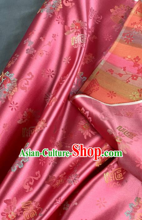 Chinese Classical Chrysanthemum Pattern Design Peach Pink Silk Fabric Asian Traditional Hanfu Brocade Material