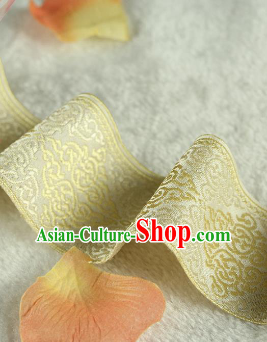 Chinese Traditional Embroidered Light Golden Braid Band Decorative Border Collar Accessories