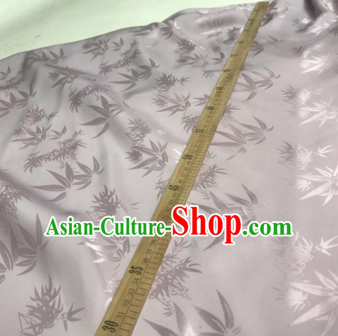Chinese Traditional Bamboo Leaf Design Pattern Lilac Silk Fabric Cheongsam Mulberry Silk Drapery