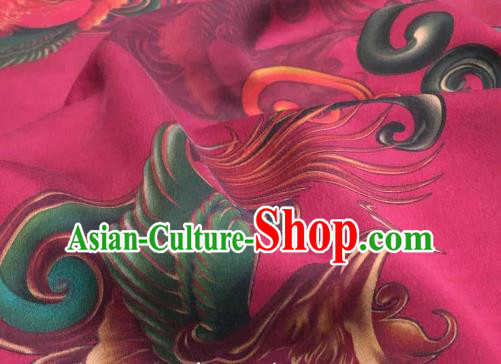 Chinese Traditional Phoenix Design Pattern Rosy Silk Fabric Cheongsam Gambiered Guangdong Gauze Drapery