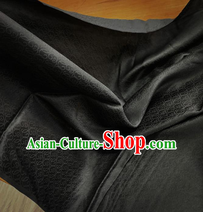 Chinese Traditional Design Pattern Black Silk Fabric Cheongsam Mulberry Silk Drapery