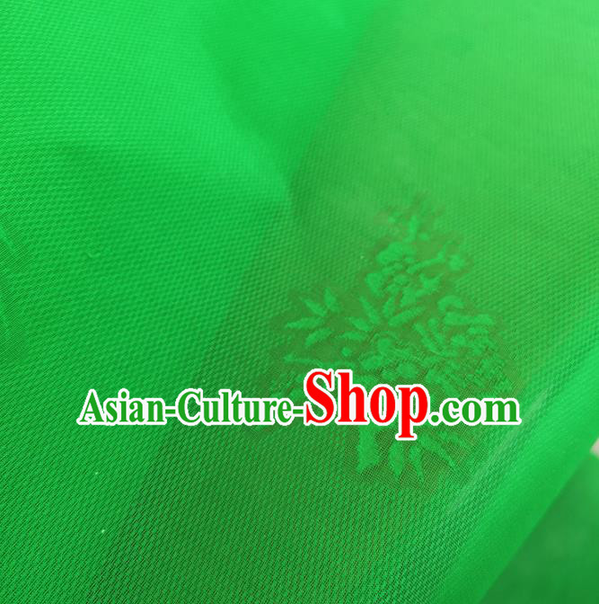 Chinese Traditional Jacquard Design Pattern Green Silk Fabric Cheongsam Mulberry Silk Drapery